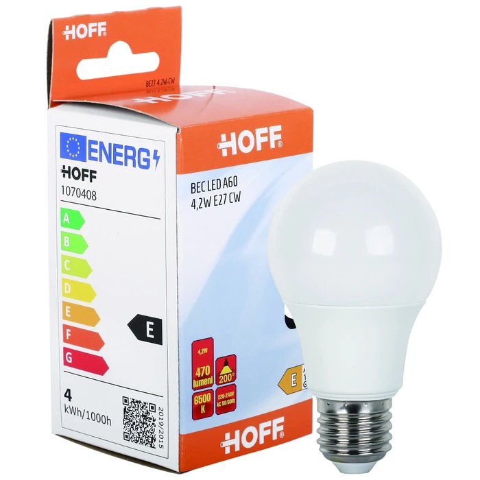 Bec LED Hoff clasic A60 E27 4.2 W 470 lm lumina rece 6500 K - imagine 2