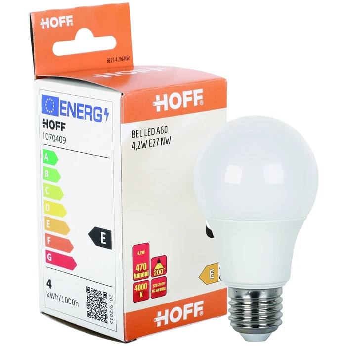 Bec LED Hoff clasic A60 E27 4.2 W 470 lm lumina calda 3000 K - imagine 2